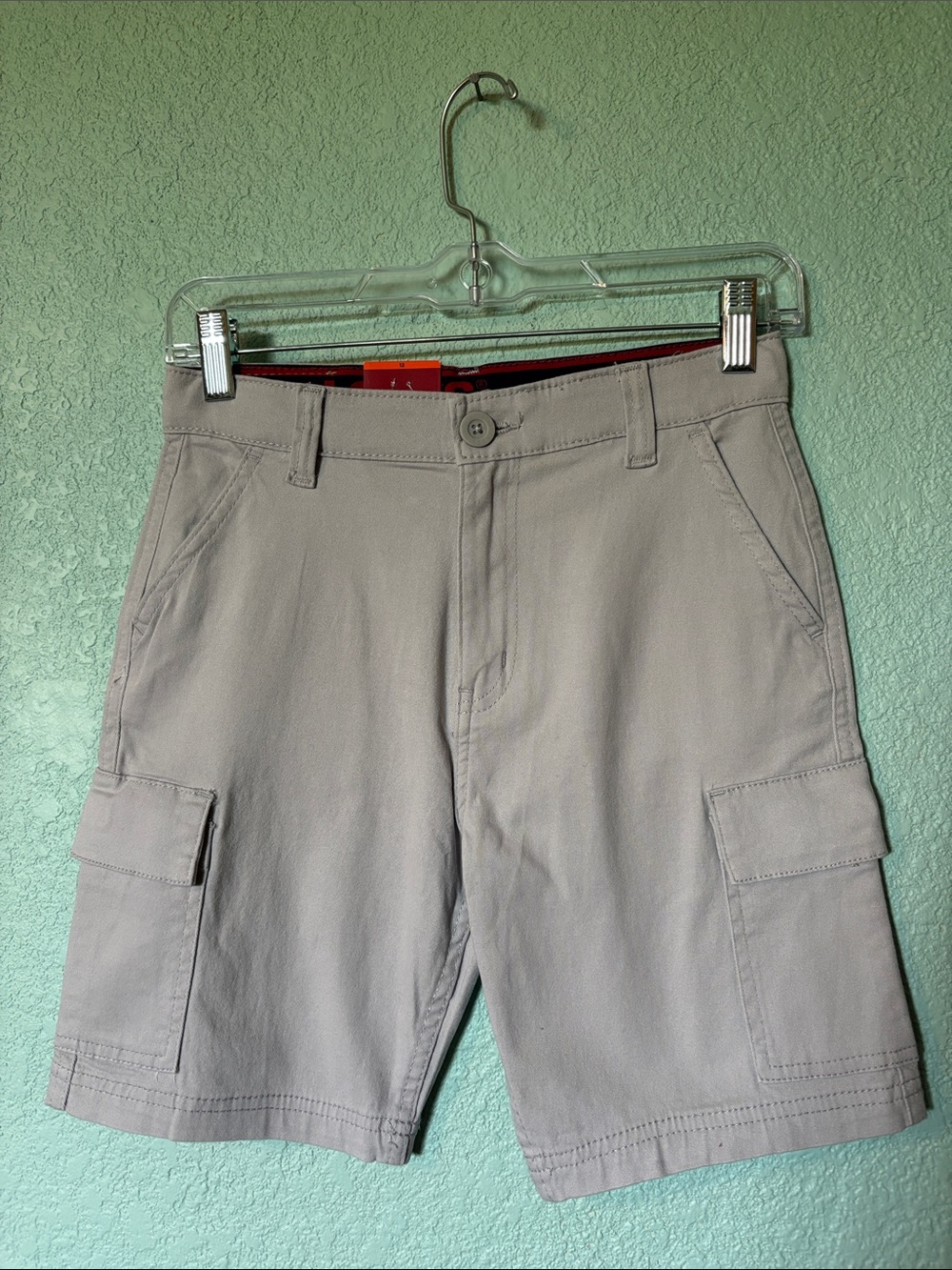 🆕 Levi's Light Grey Youth Utility Cargo Shorts, Size 12 - NWT